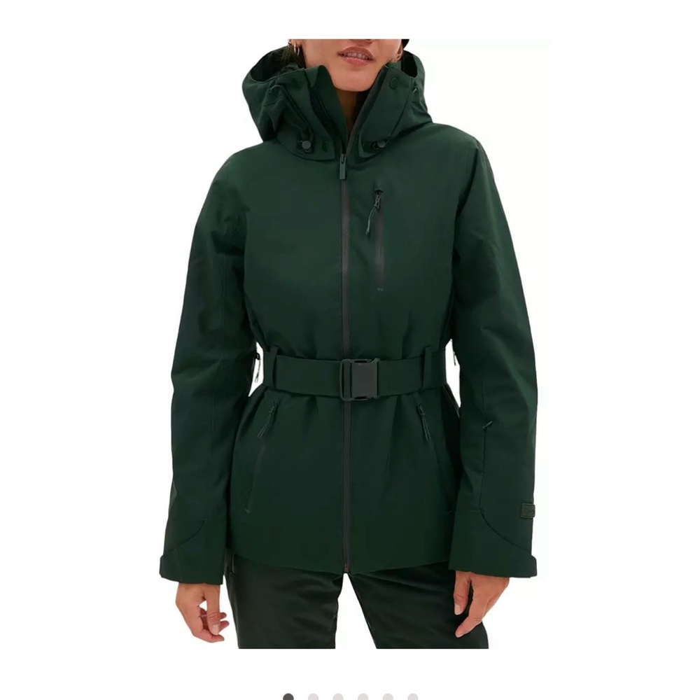 Women's Dark Green Belted Ski Jacket